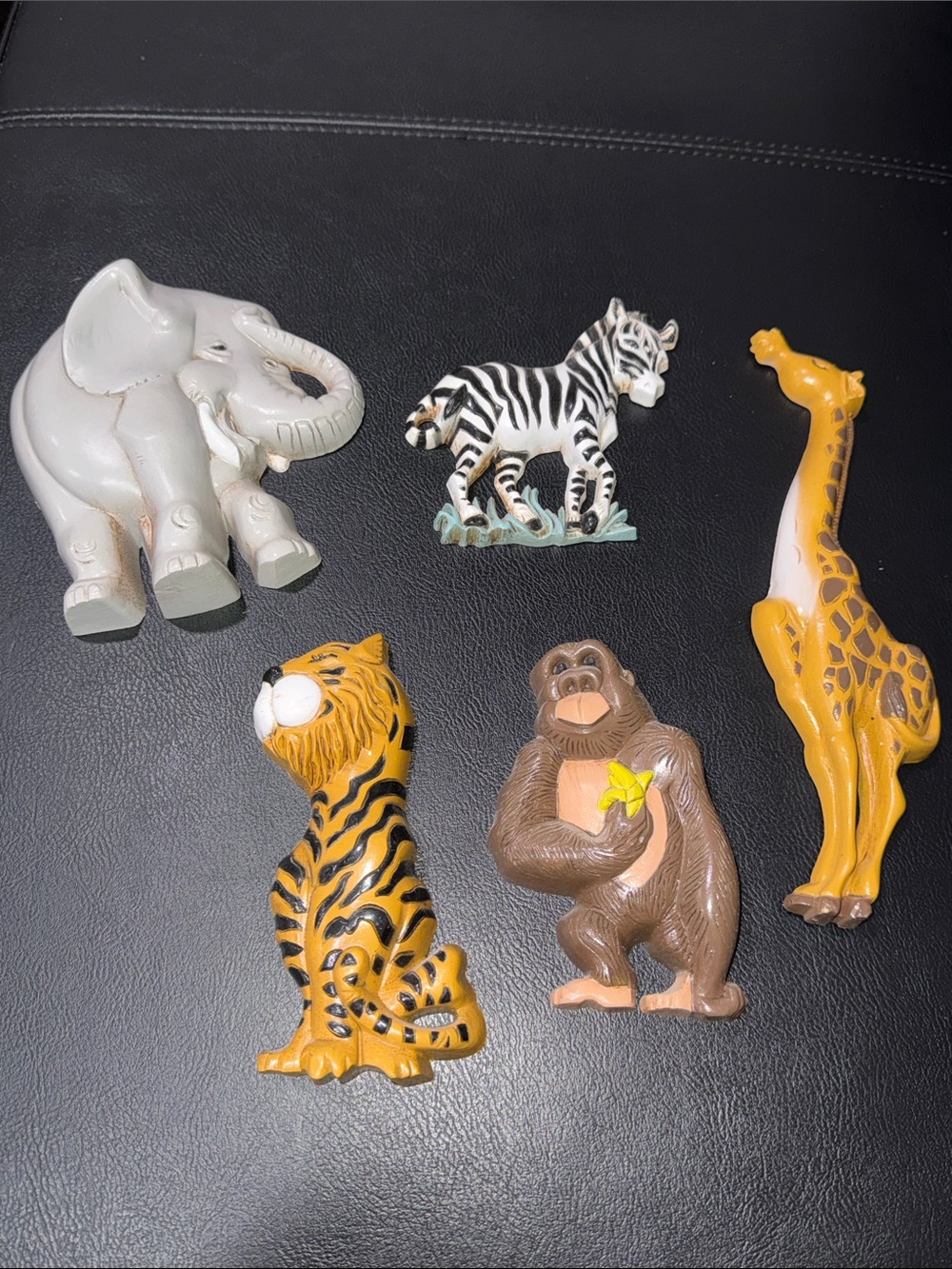 VTG Set 5 Home Interiors Burwood Jungle Safari Zoo Animals Wall Plaques Nursery
